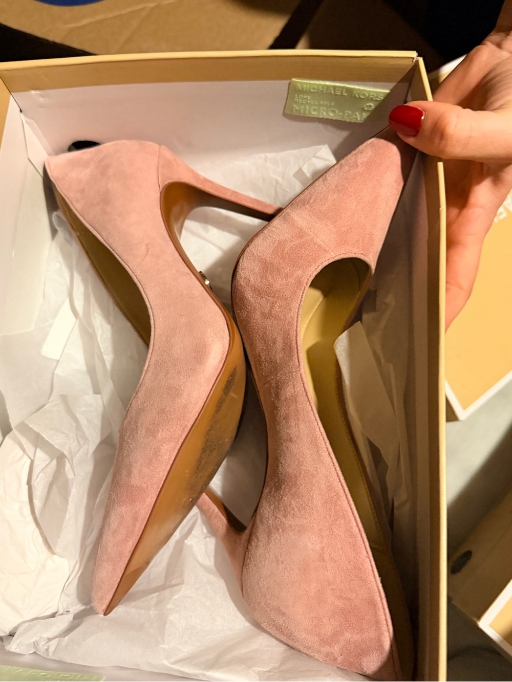 Michael Kors Blush Suede Pointed-Toe Stiletto Pumps